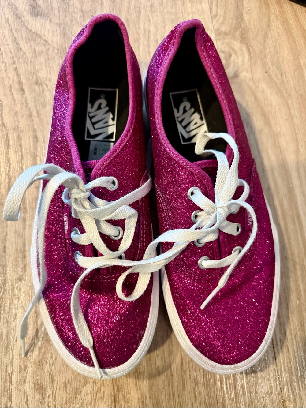 Vans Authentic Glitter Lace-Up Sneakers - Fuchsia